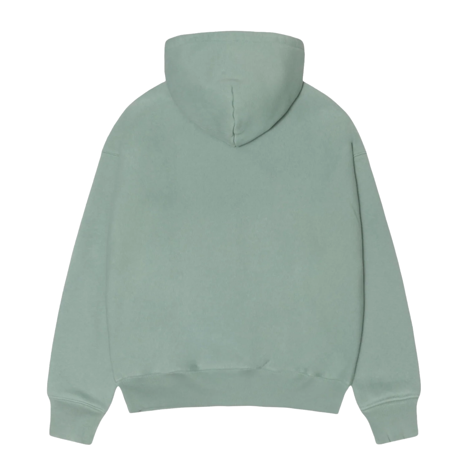 Stussy Established Zip Hoodie Grey Green back view in a white background