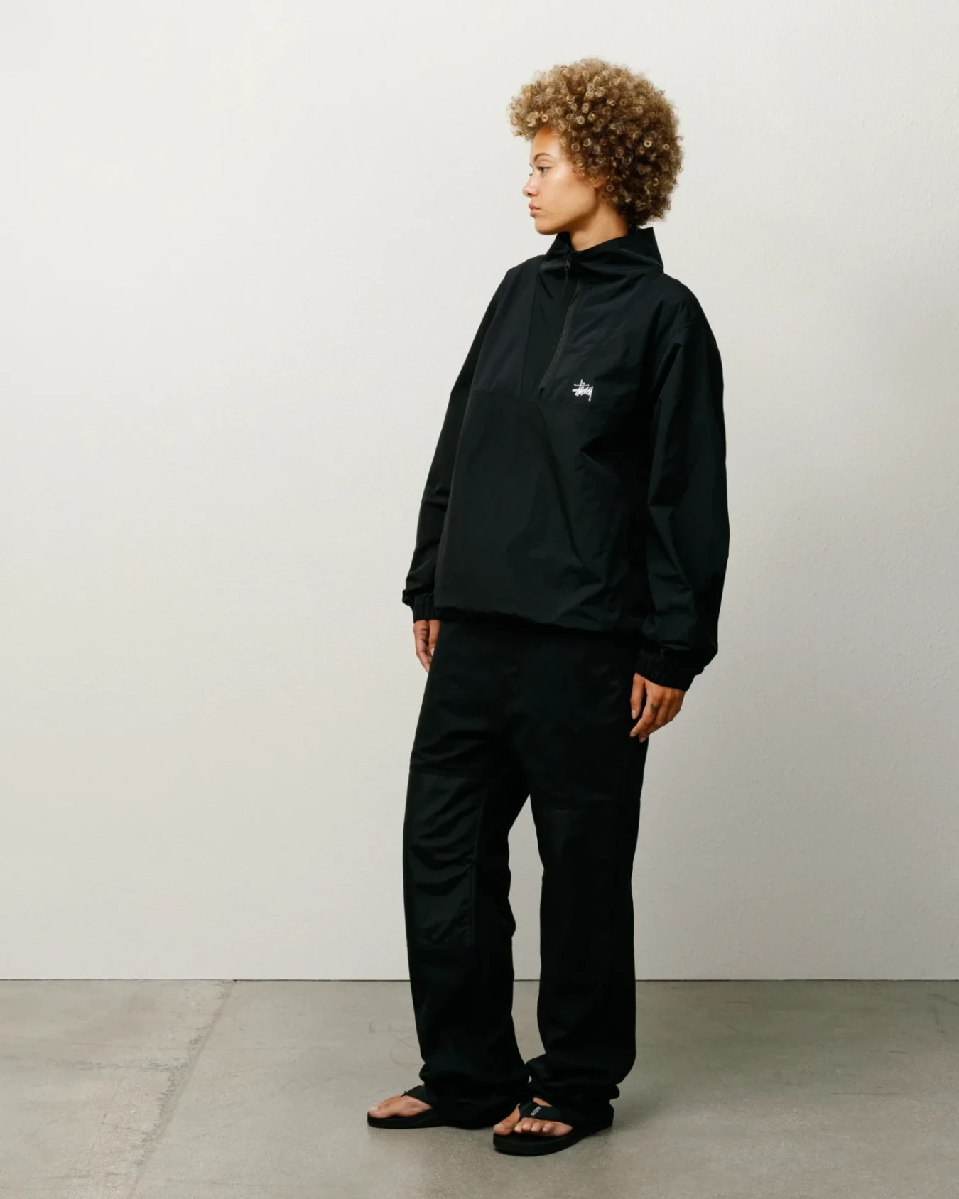 Stussy Utility Pant Black side view on model
