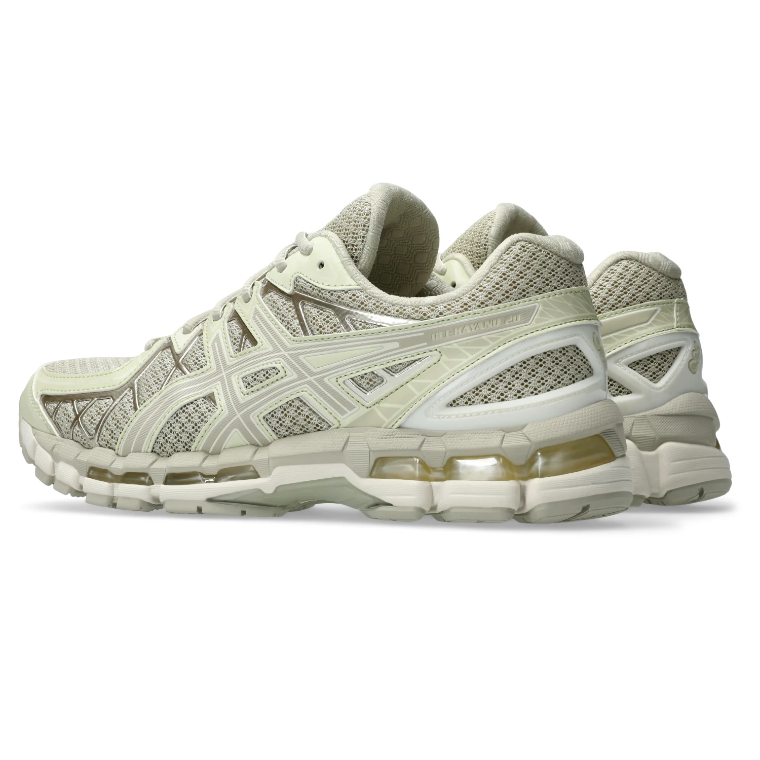 Asics GEL Kayano 20 Fossil/Cream side view in a white background