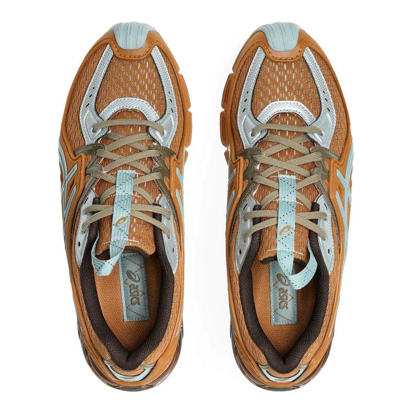 Asics UB12-S GEL-SD-LYTE Dolphin Grey/Rust Orange top view in a white background