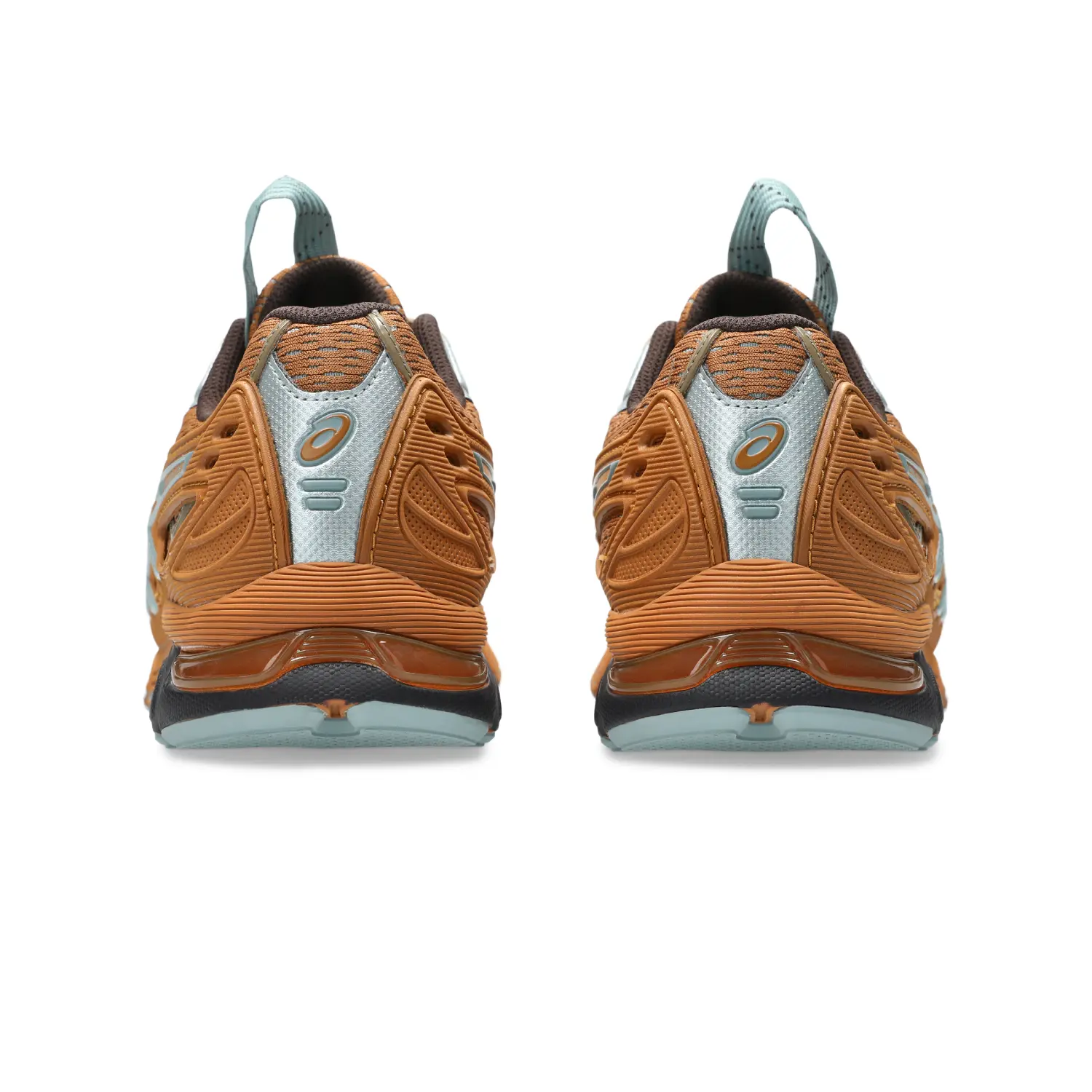 Asics UB12-S GEL-SD-LYTE Dolphin Grey/Rust Orange back view in a white background