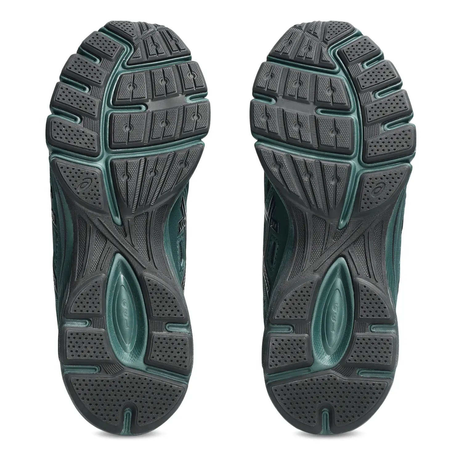 Asics UB12-S GEL-SD-LYTE Obsidian Grey/Grove bottom view in a white background