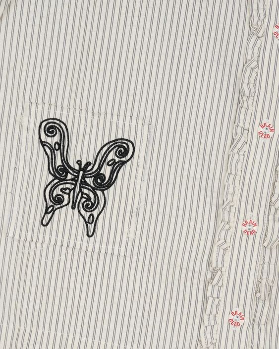 Brain Dead Bad Apple Button Up Shirt Natural front view detail