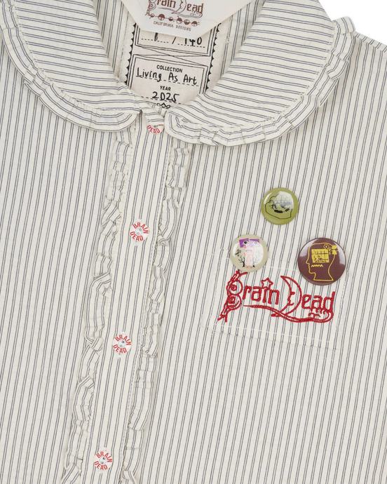 Brain Dead Bad Apple Button Up Shirt Natural back view detail