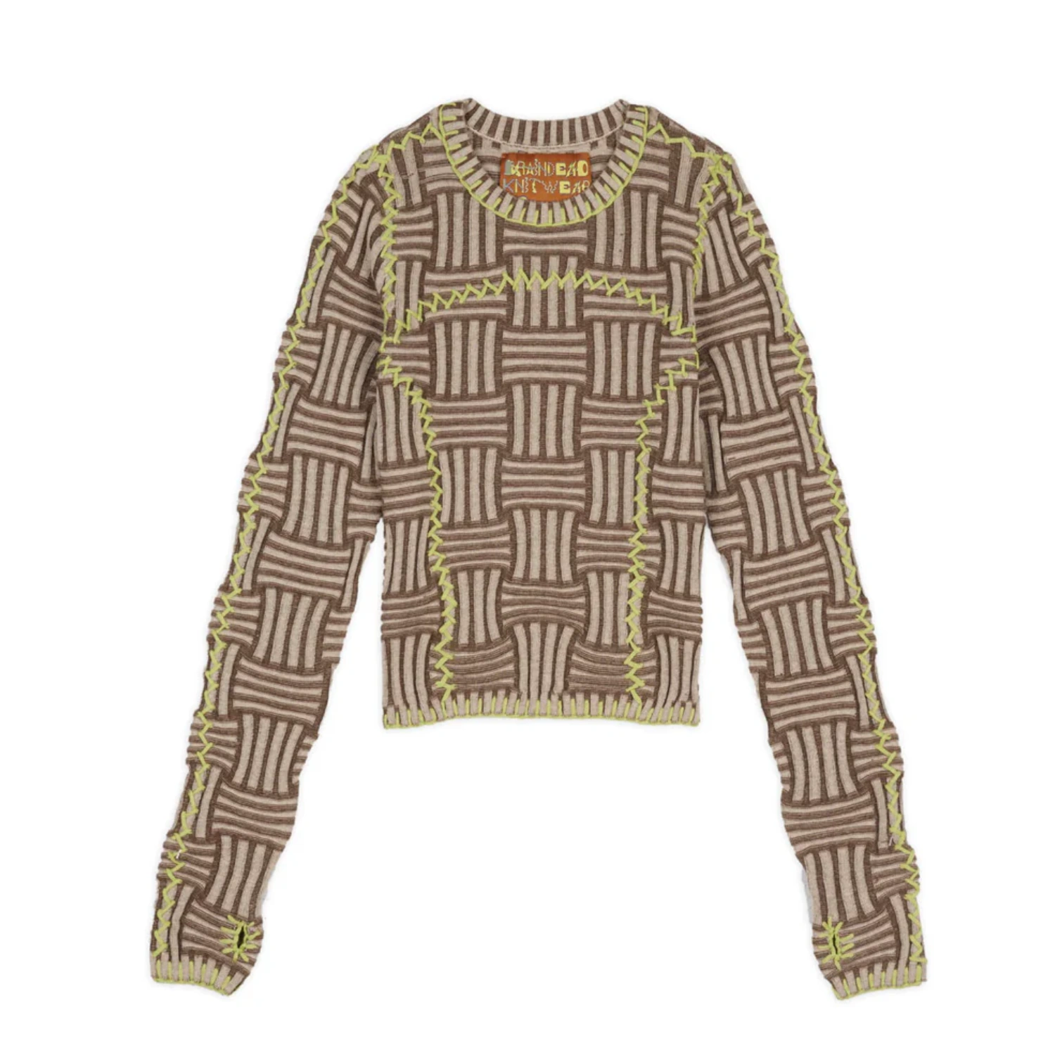 Brain Dead Mariel Sport Knit Long Sleeve Grey front view in a white background