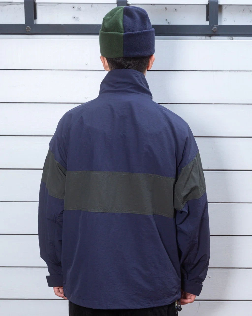 Brain Dead Paneled Snow Jacket Navy back view on model