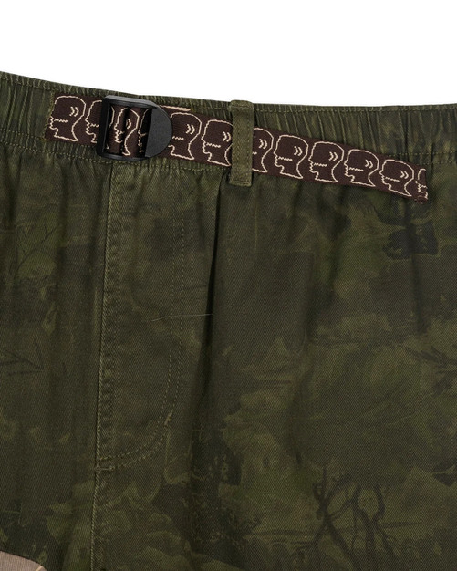 Brain Dead Patchwork Climber Pant Leaf Camo front view detail in a white background