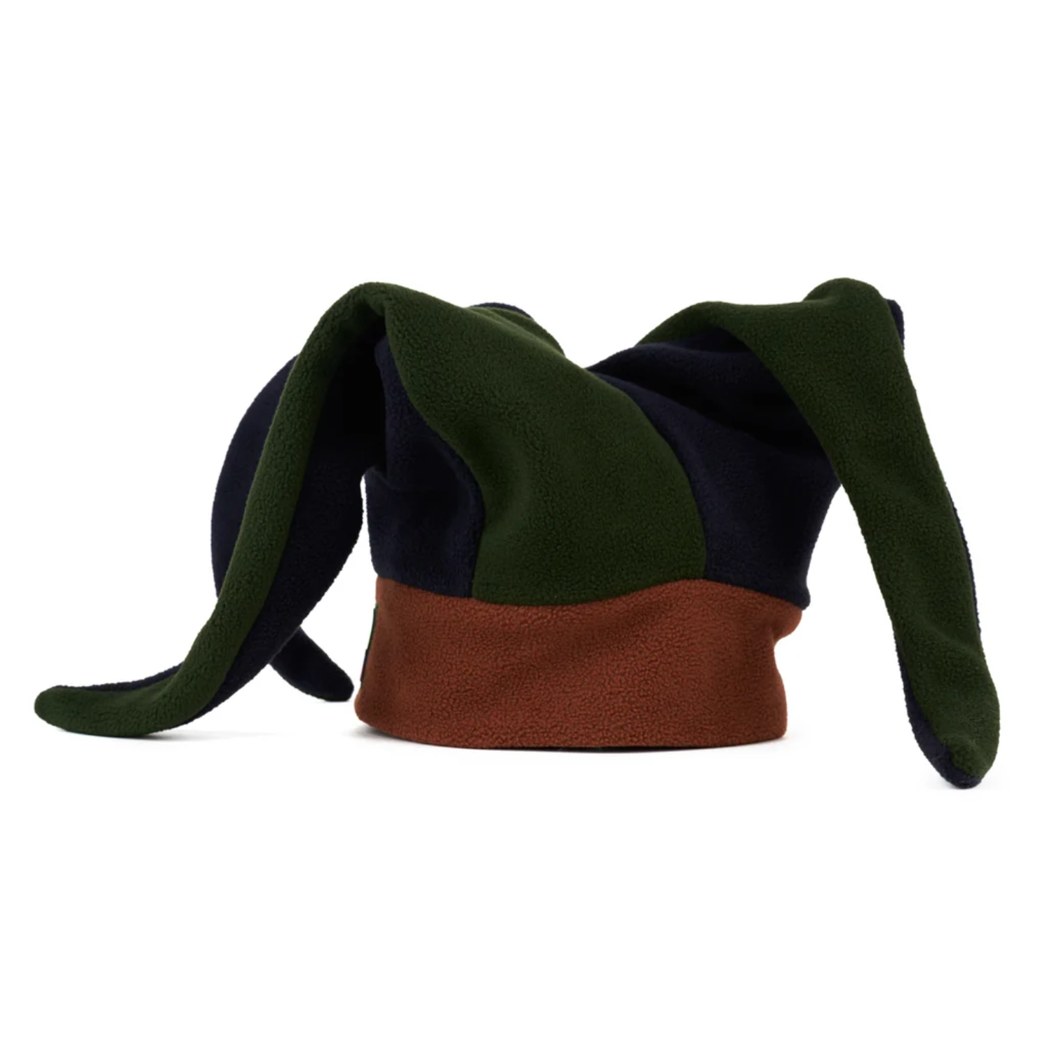 Brain Dead Polar Fleece Jester Beanie back view in a white background