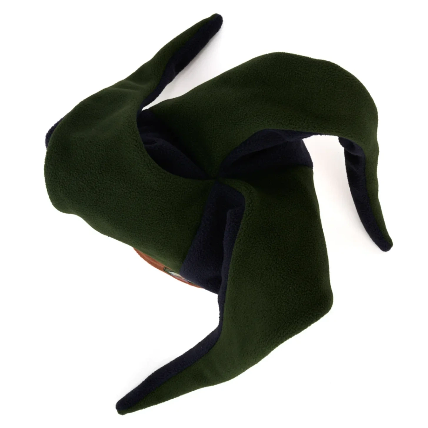 Brain Dead Polar Fleece Jester Beanie top view in a white background