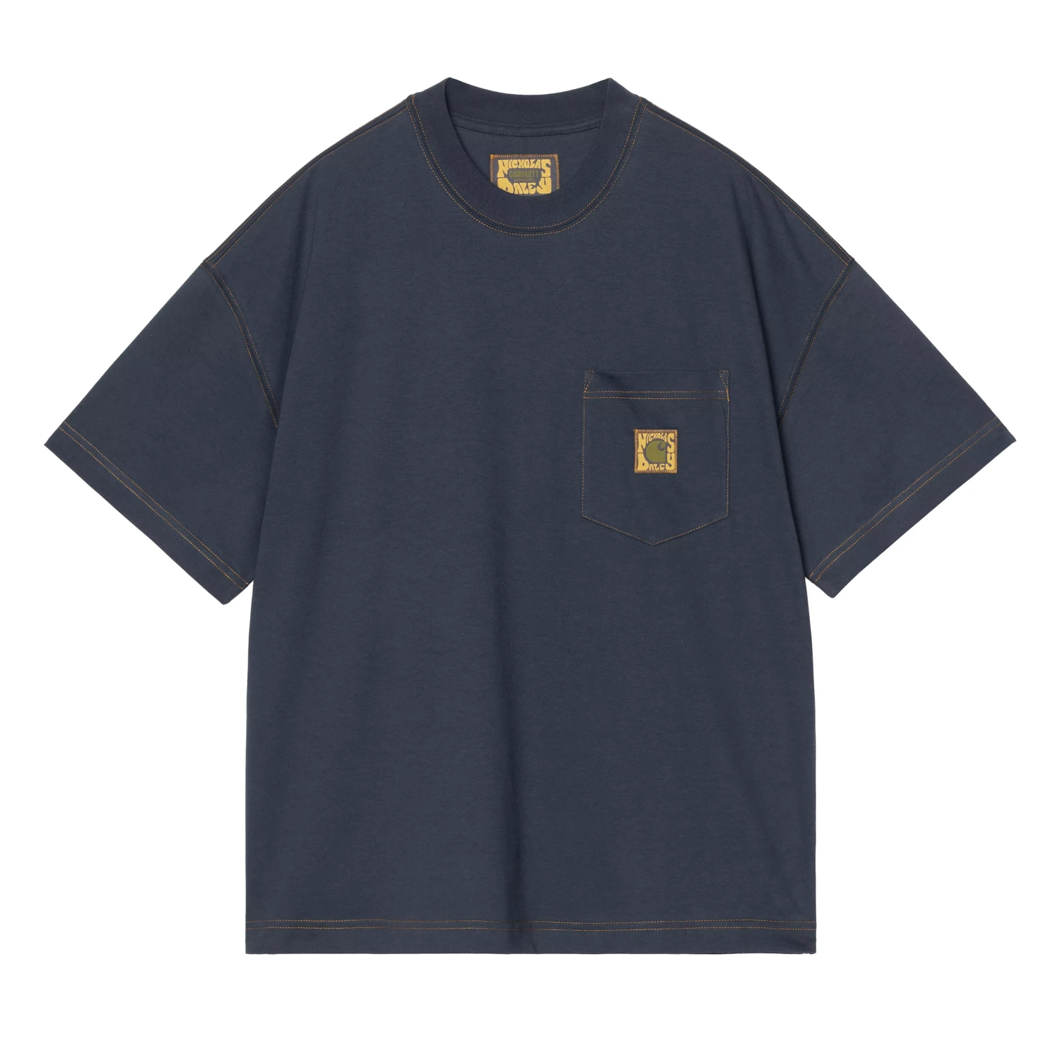 The Carhartt WIP x Nicholas Daley Logo T-Shirt front view in a white background