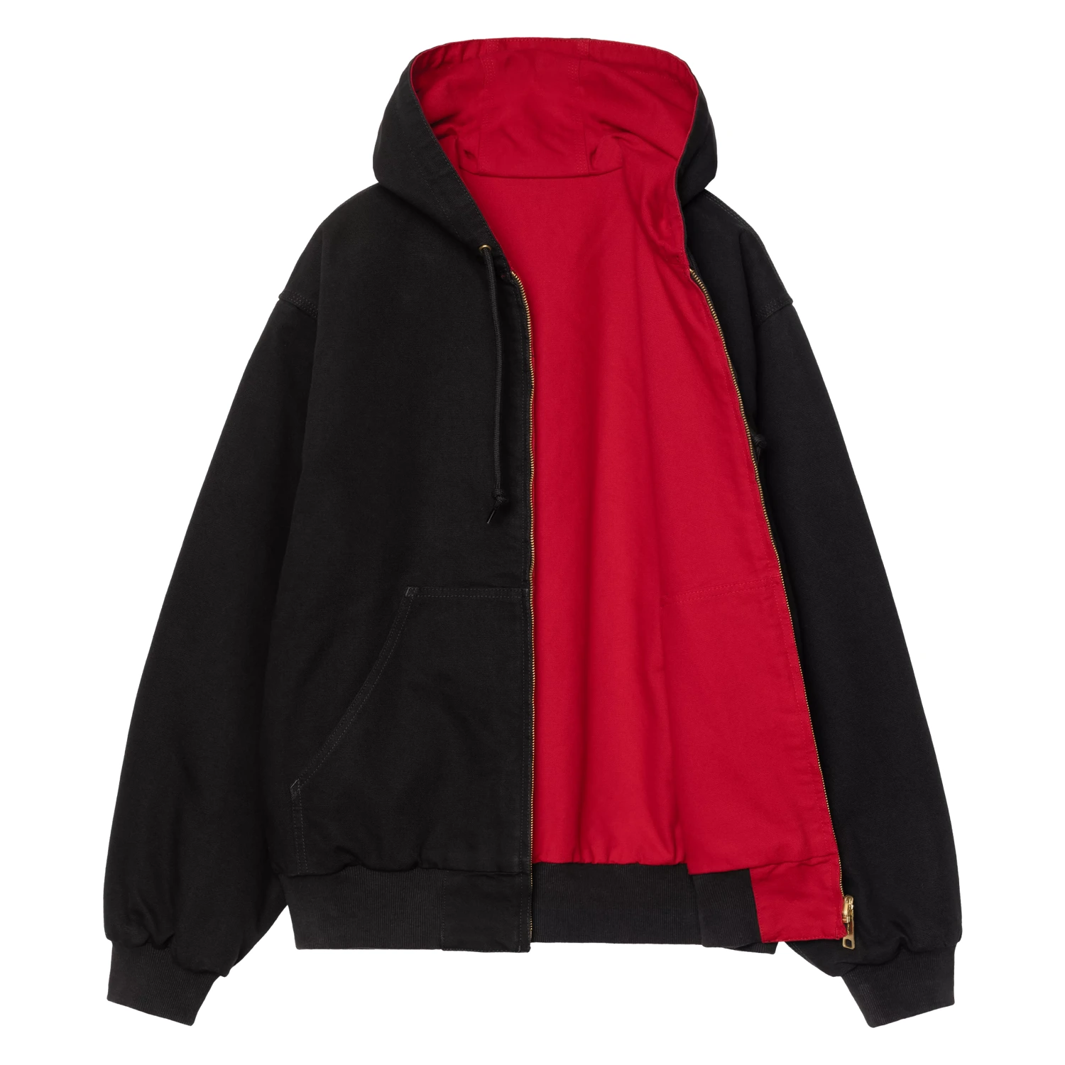 Carhartt WIP OG Active Jacket 50th Anniversary Black/USA Red front view in a white background
