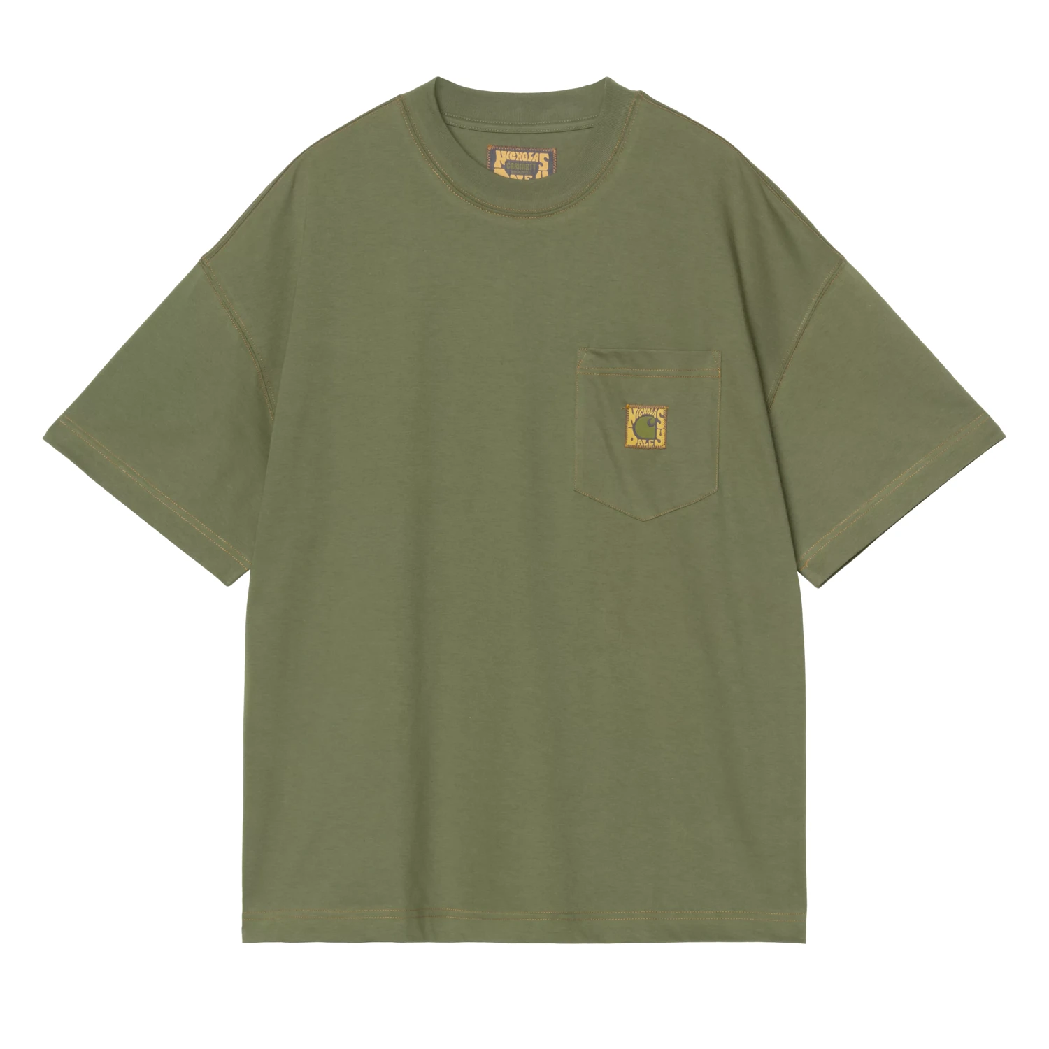 Carhartt WIP x Nicholas Daley Logo T-Shirt ND Cypress front view in a white background