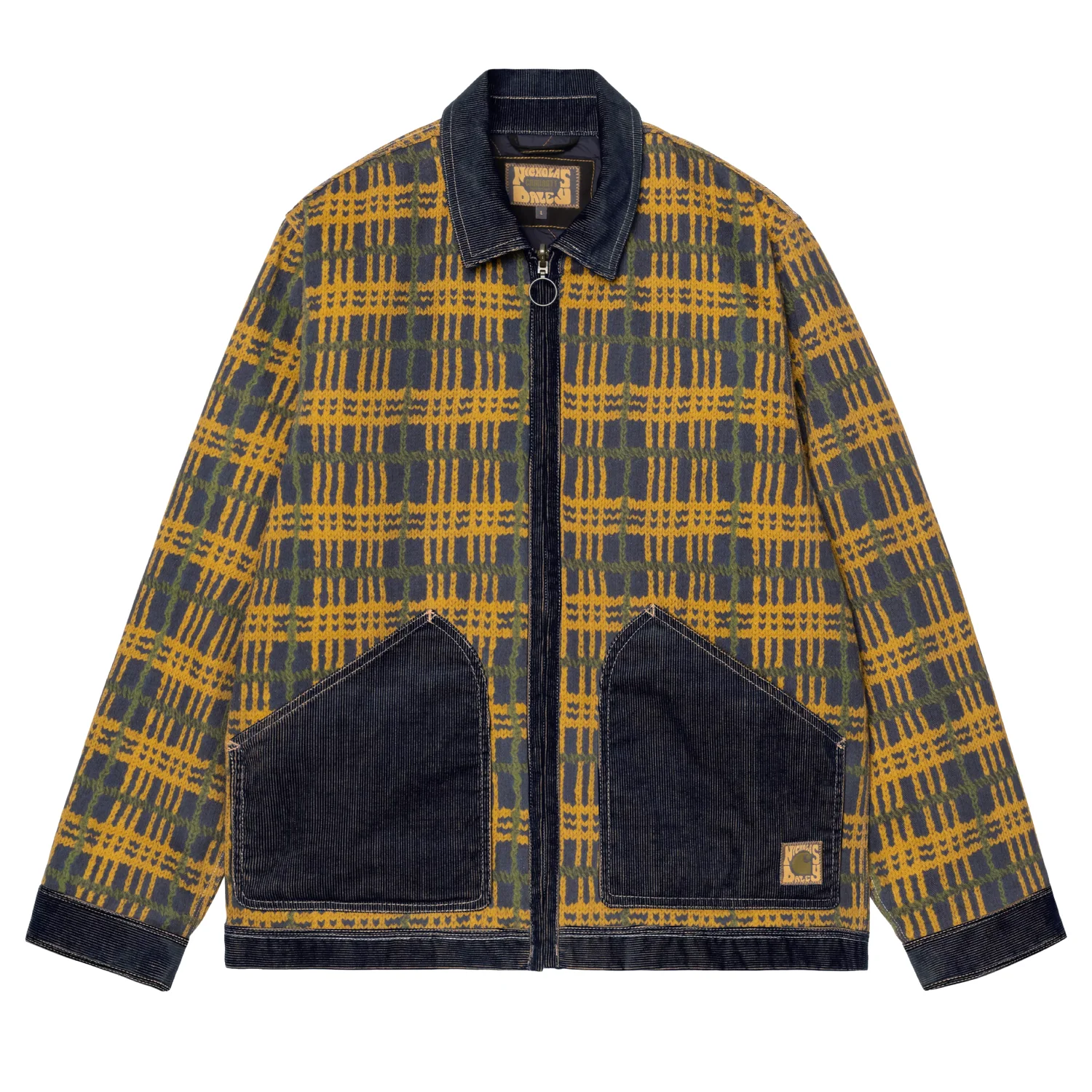 Carhartt WIP x Nicholas Daley Modular Jacket ND Tartan Print front view in a white background