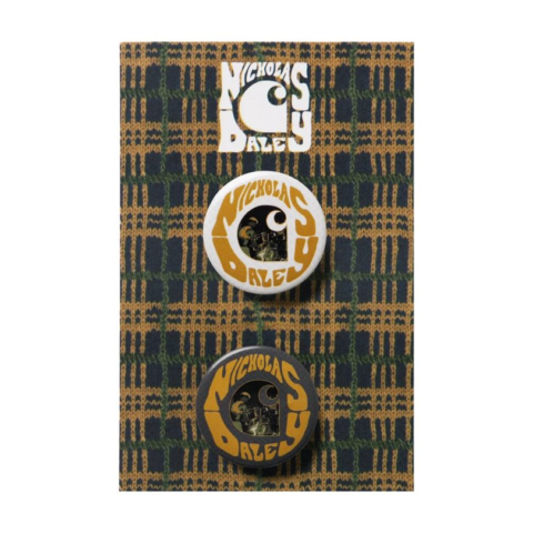 Carhartt WIP x Nicholas Daley Pin Badges Set front view in a white background