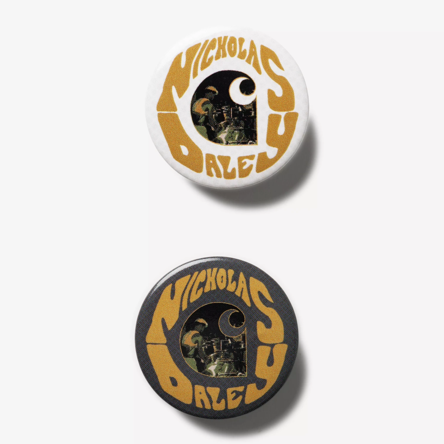 Carhartt WIP x Nicholas Daley Pin Badges Set front view in a white background