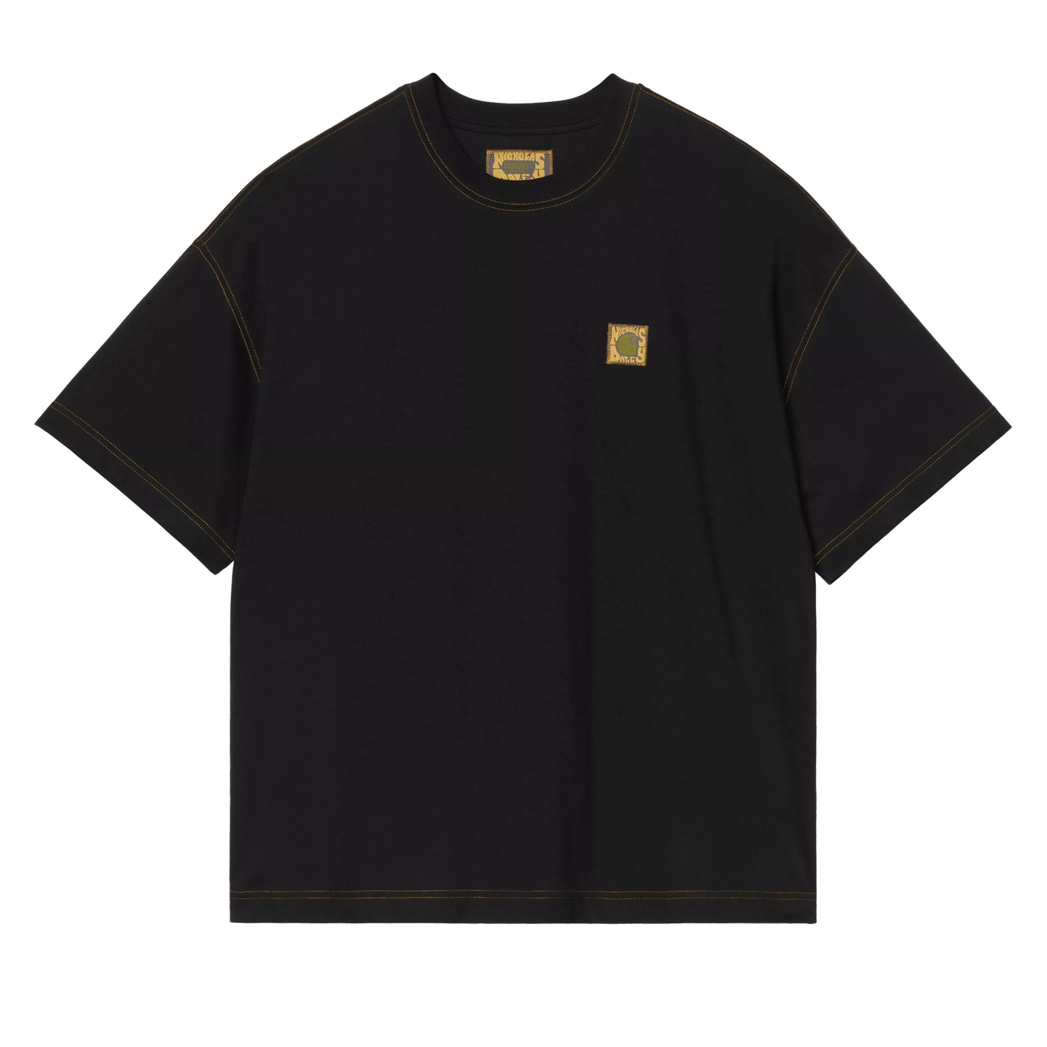 The Carhartt WIP x Nicholas Daley Poster T-Shirt in ND Black front view in a white background