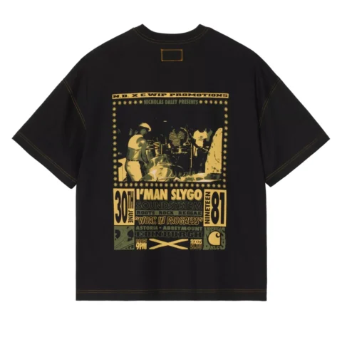 The Carhartt WIP x Nicholas Daley Poster T-Shirt in ND Black back view in a white background