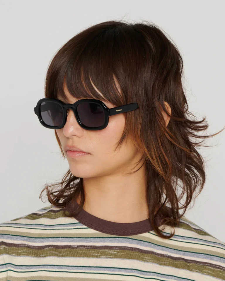 Brain Dead Newman Post Modern Primitive Eye Protection Black front view on model