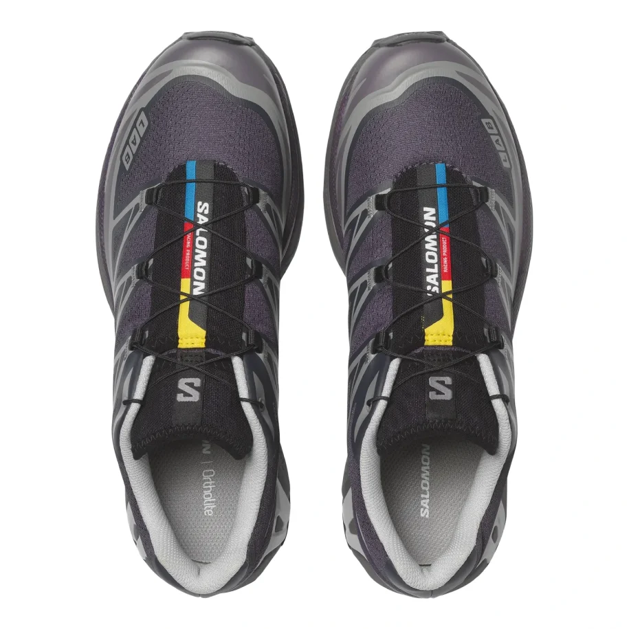 Salomon XT-6 Nine Iron/Excalibur top view in a white background