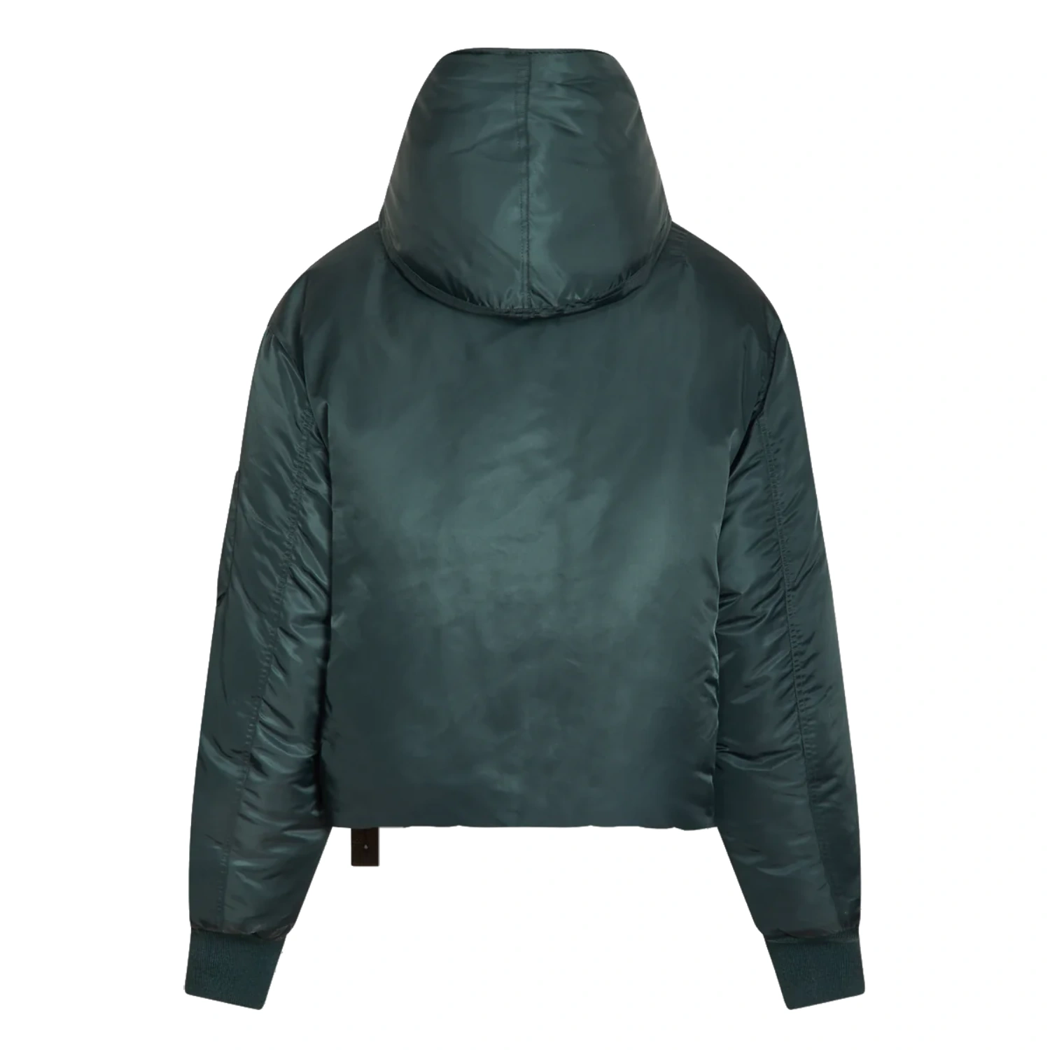 OAMC Peacemaker Cropped Hood Bomber Dark Green back view in a white background