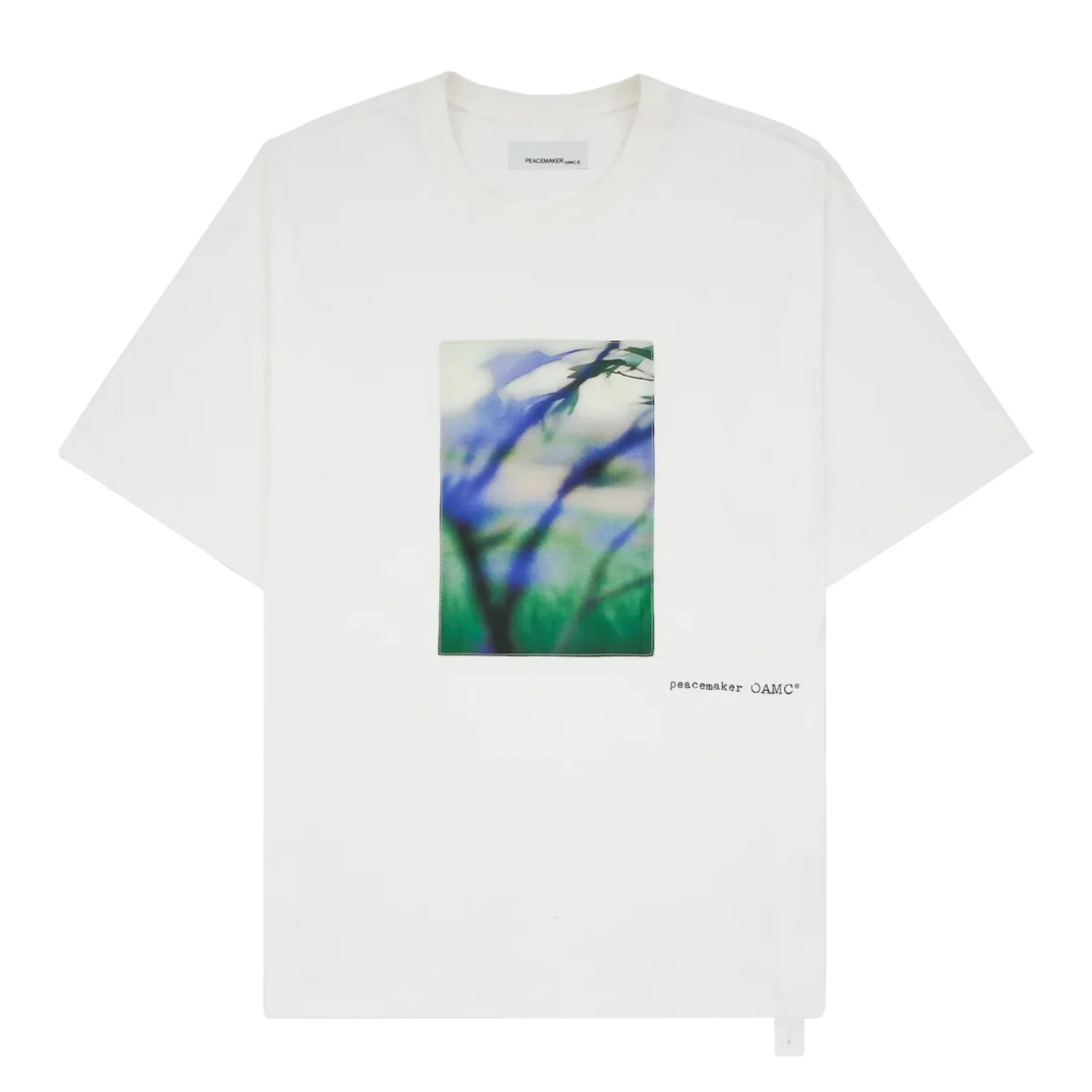 OAMC Peacemaker Landart Print T-Shirt White front view in a white background