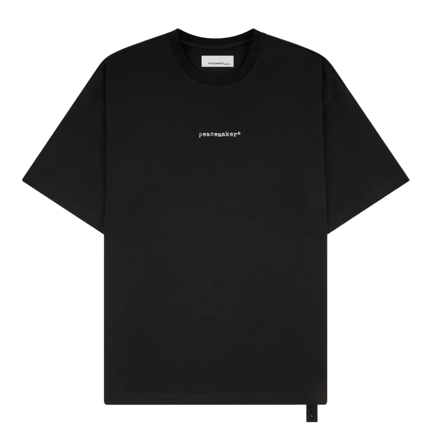 OAMC Peacemaker Loose Fit T-Shirt Pigeon Print Black front view in a white background