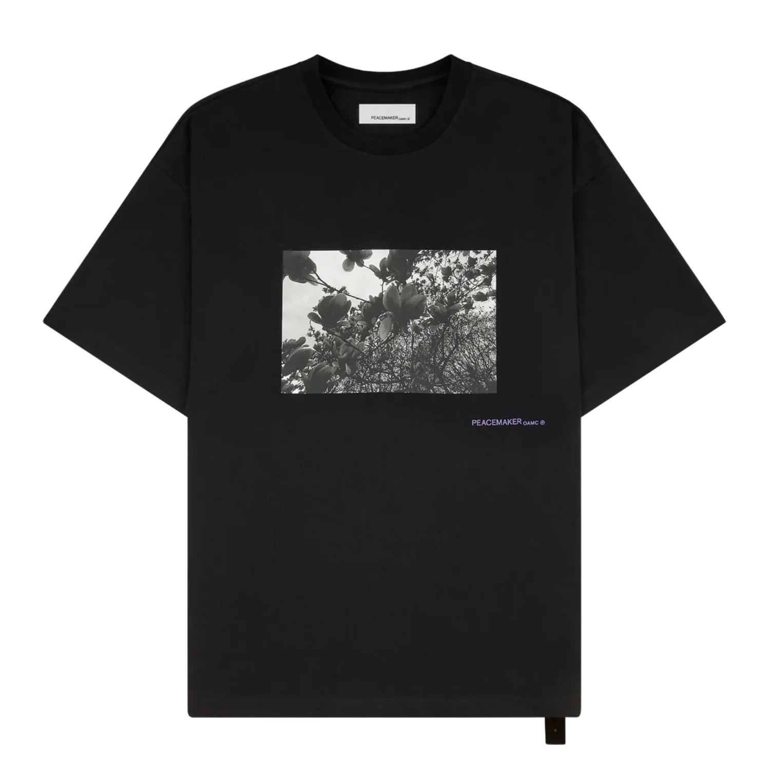 OAMC Peacemaker T-Shirt Star Print Black front view in a white background