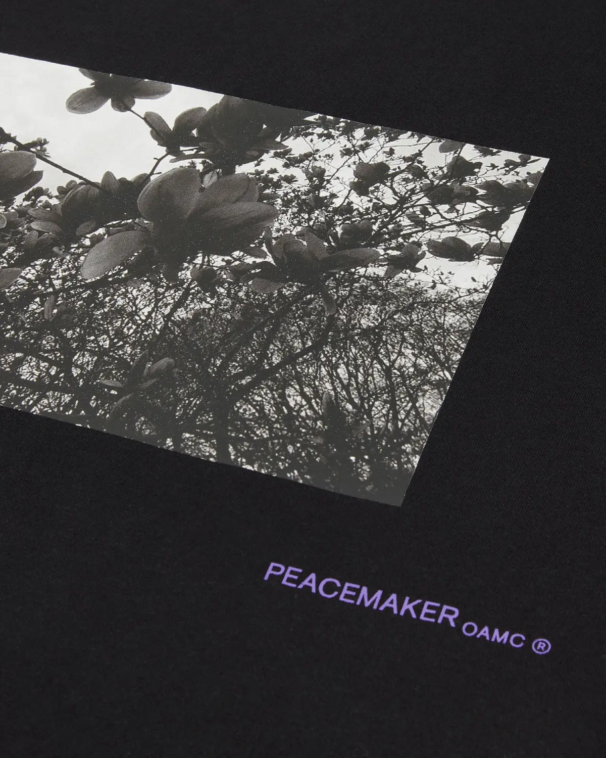 OAMC Peacemaker T-Shirt Star Print Black front view detail
