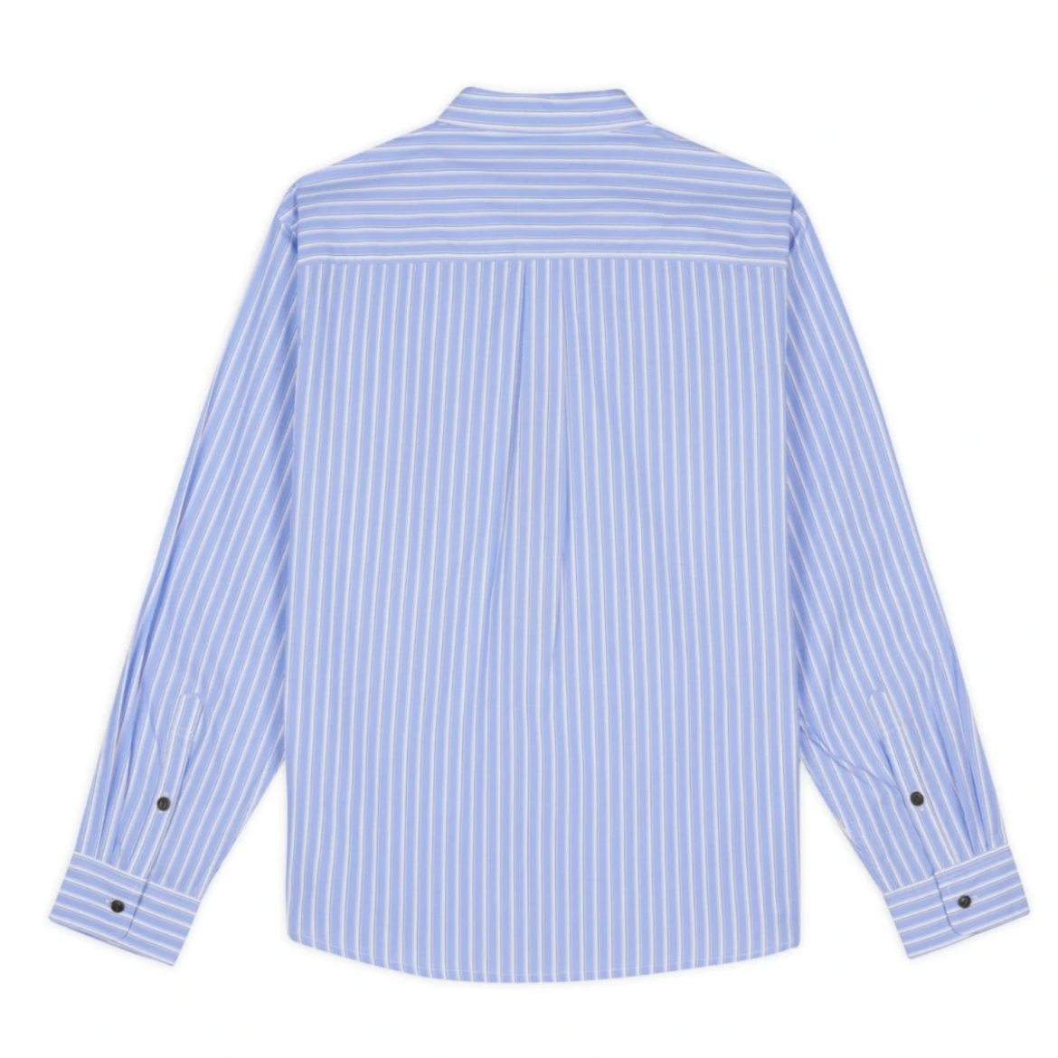 Brain Dead Omer Striped Oxford Button Up Shirt Blue back view in a white background