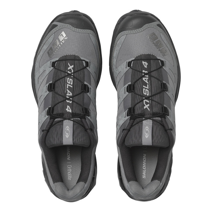 Salomon XT-4 OG Protective Monument/Asphalt/FTW Silver top view in a white background