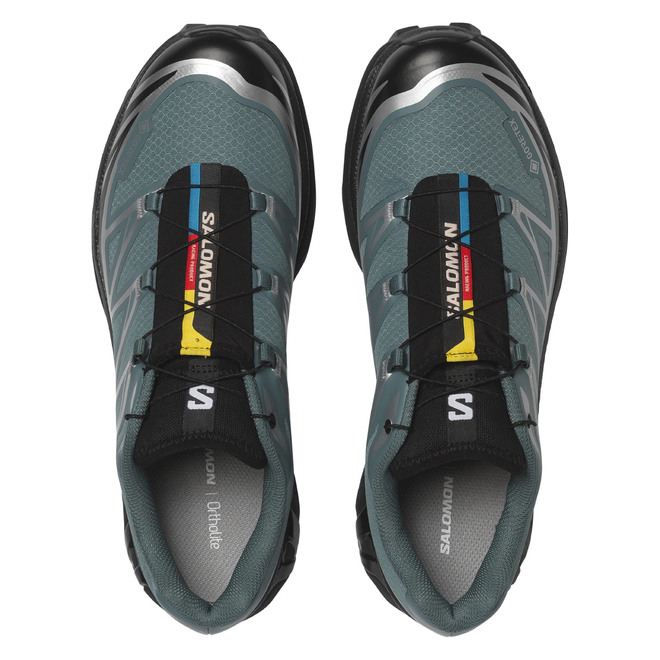 Salomon XT-6 GTX North Atlantic/Black/Ftw Silver top view in a white background