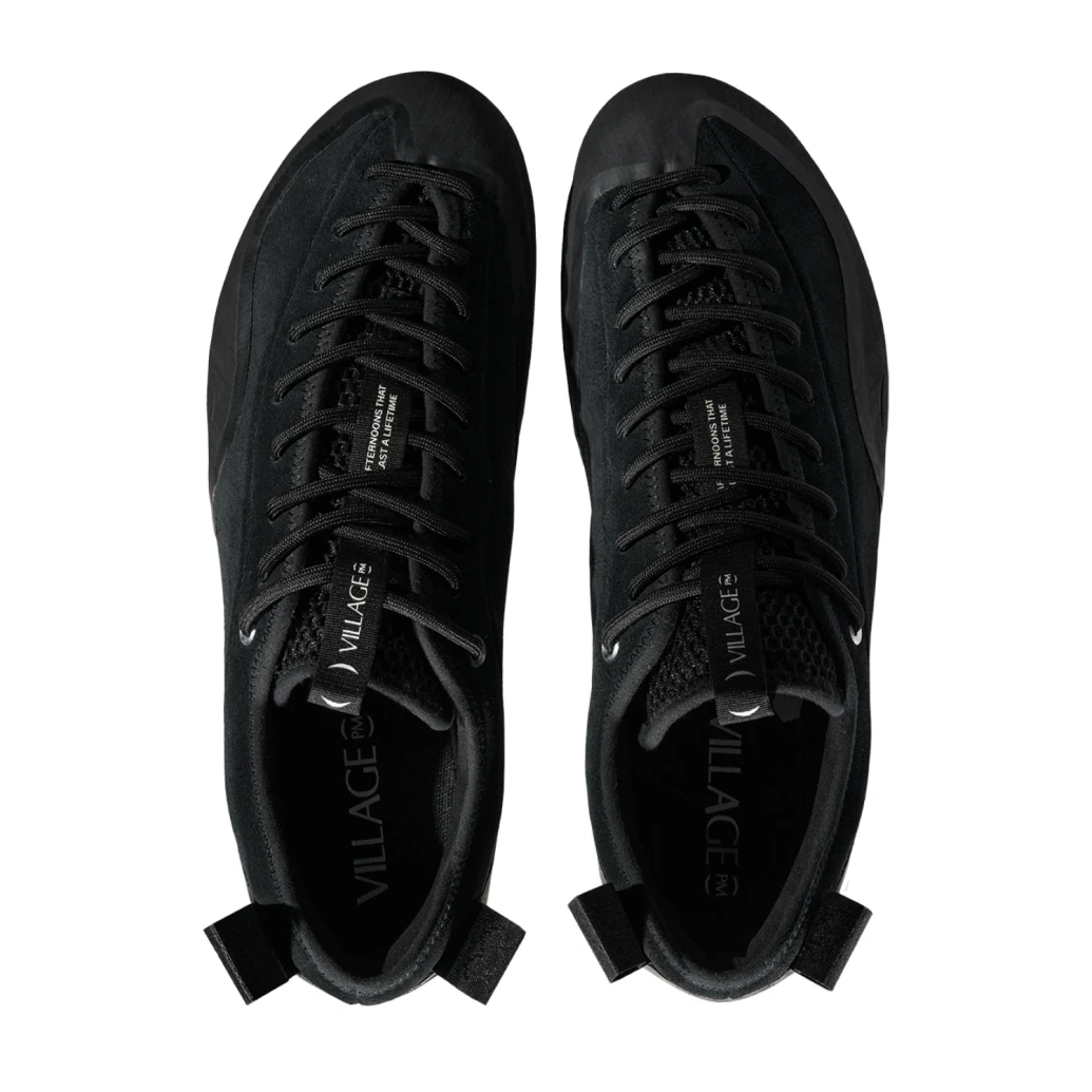 Village PM 1PM Black top view in a white background