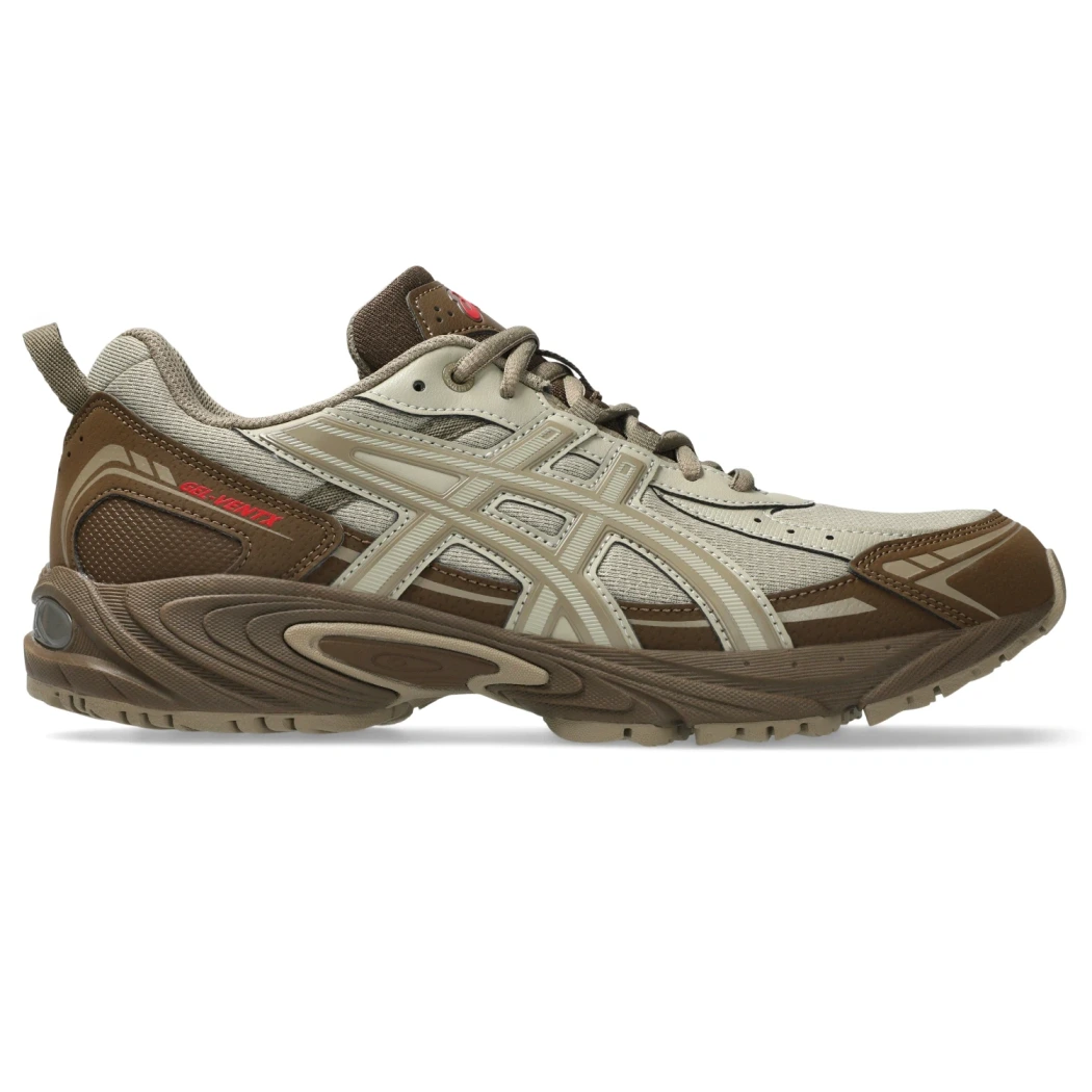 Asics Gel-Ventx Wool/Brown Storm side view in a white background