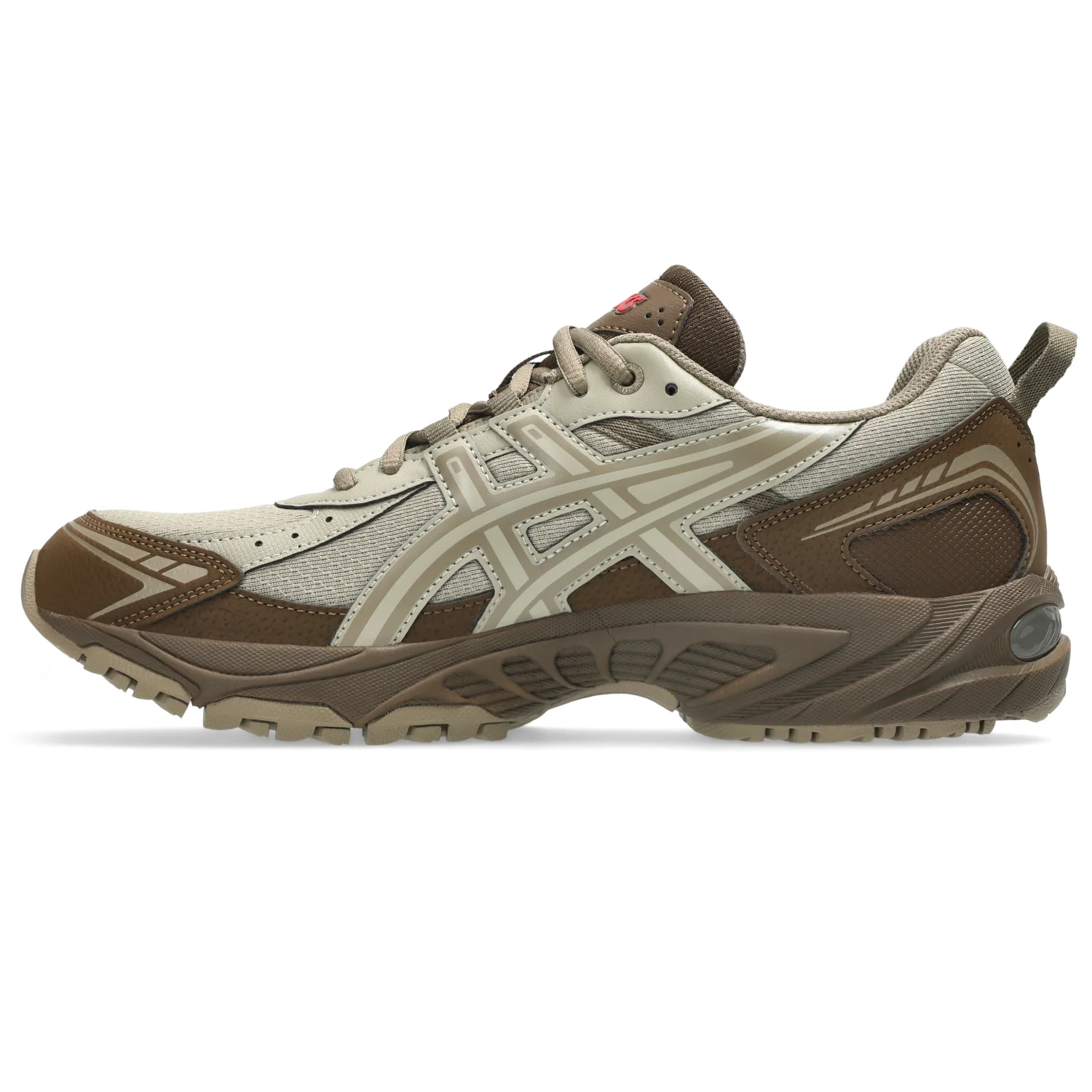 Asics Gel-Ventx Wool/Brown Storm side view in a white background