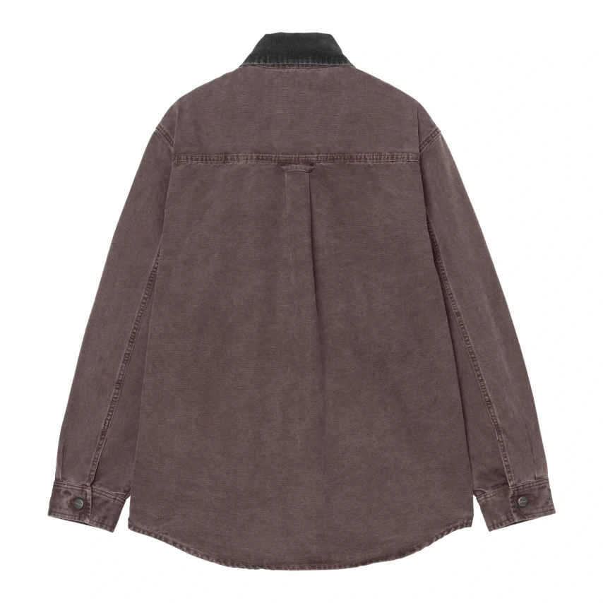 Carhartt WIP Mitch Shirt Jac Palisander Black back view in a white background