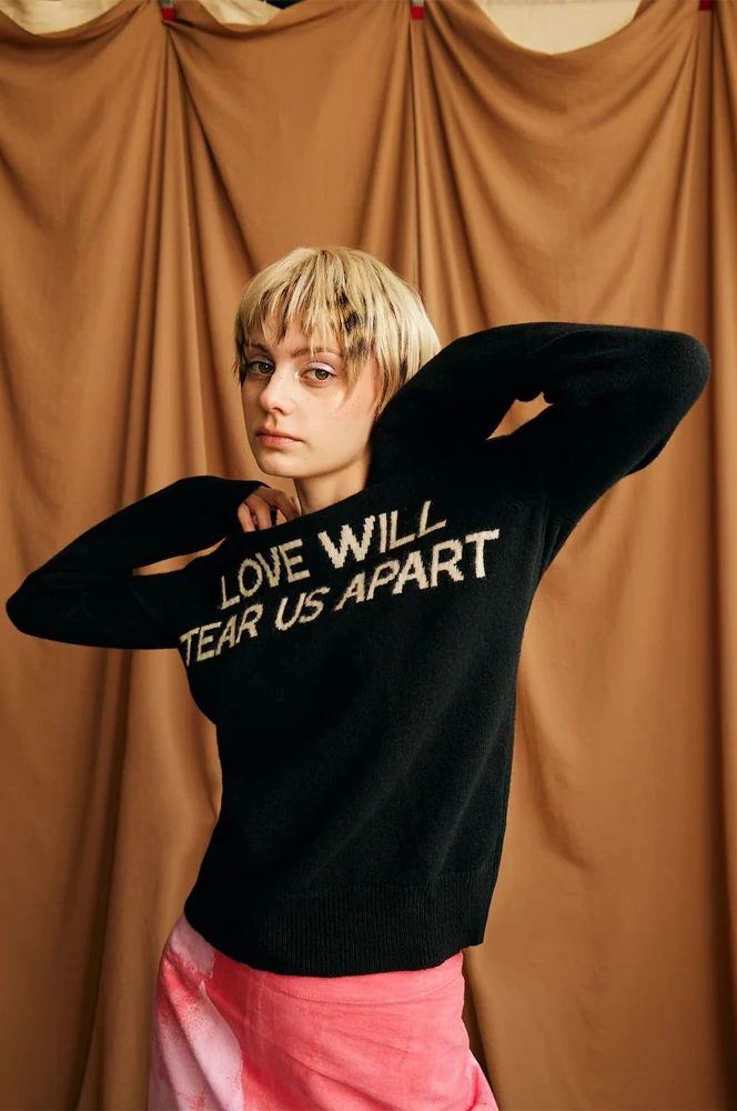 Hades Wool Joy Division Love Will Tear Us Apart Jumper on model