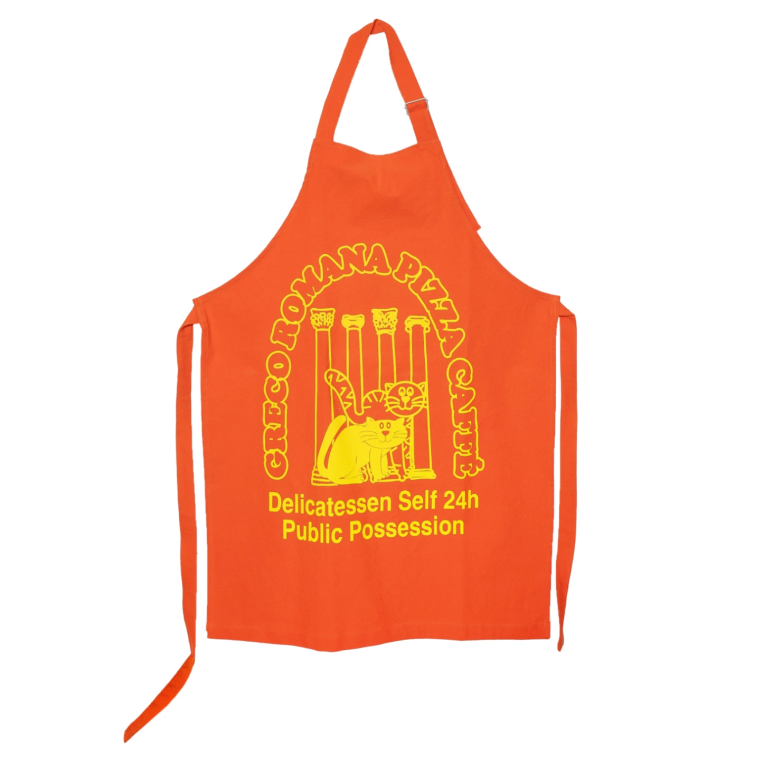 Public Possession Catering Schürze Apron Red front view in a white background