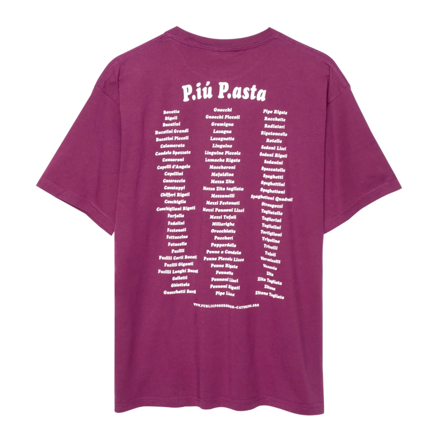 Public Possession P.iu P.asta T-Shirt Special Violet back view in a white background