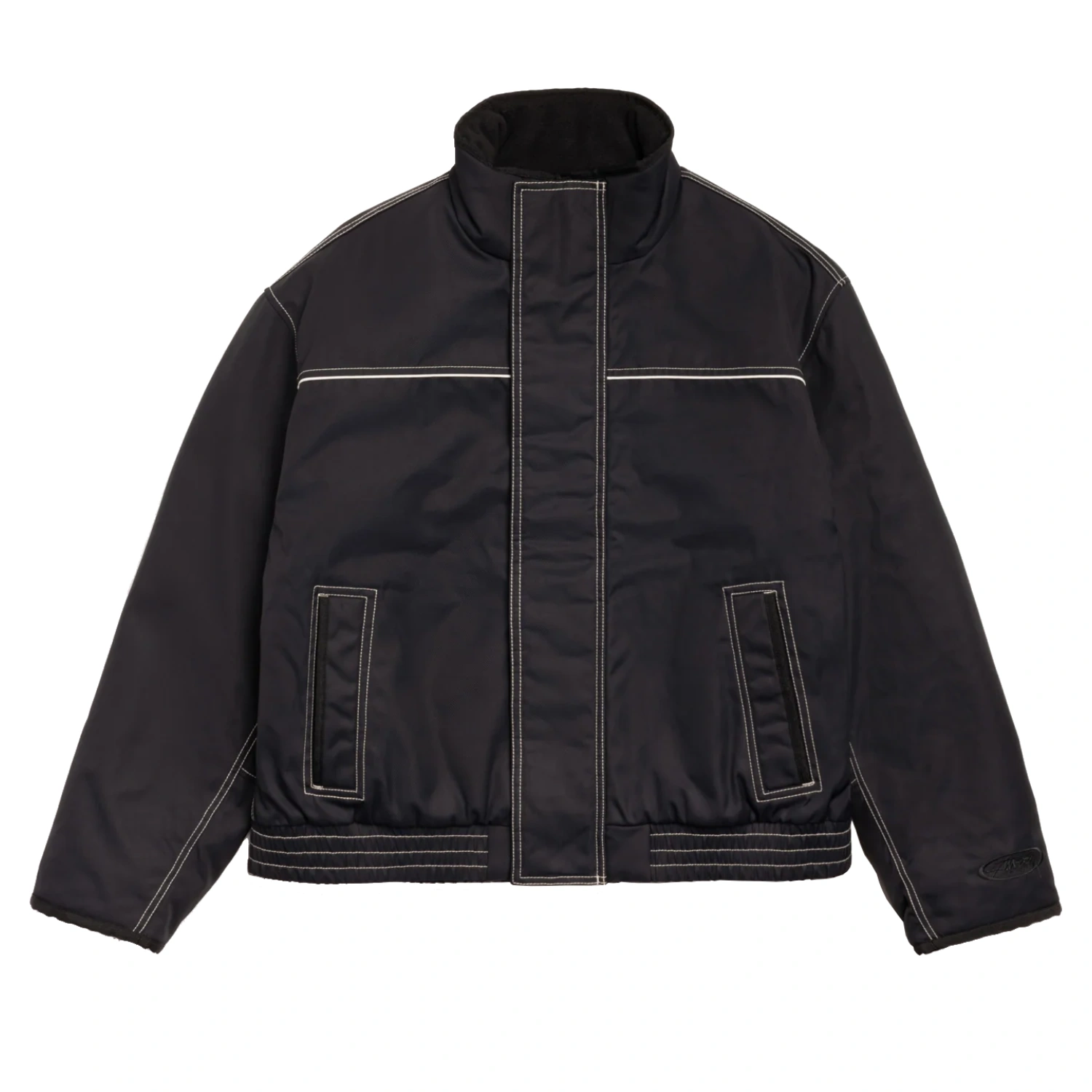 Stüssy Insulated Built Jacket Black front view in a white background