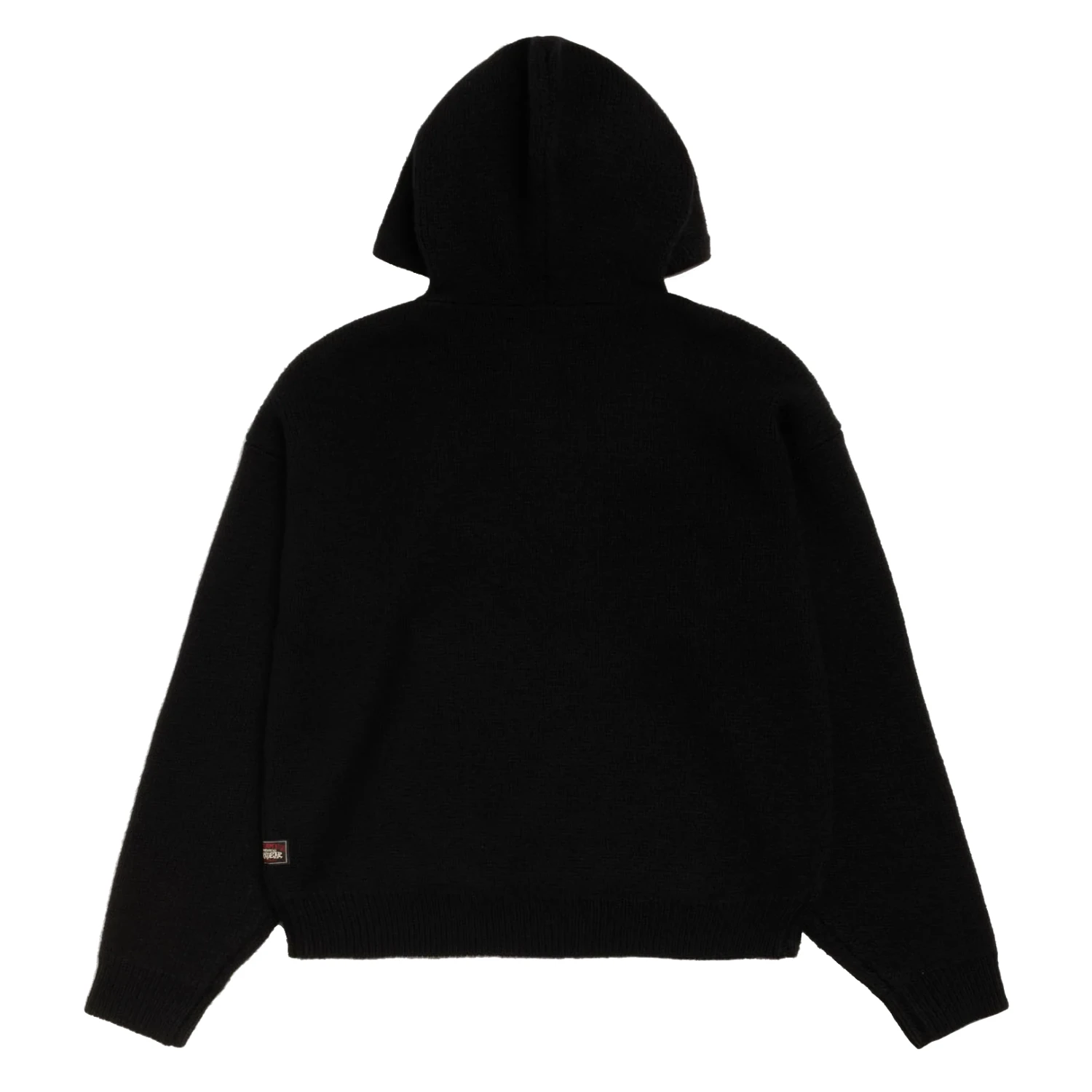 Stüssy Quarter Zip Sweater Hood Black back view in a white background