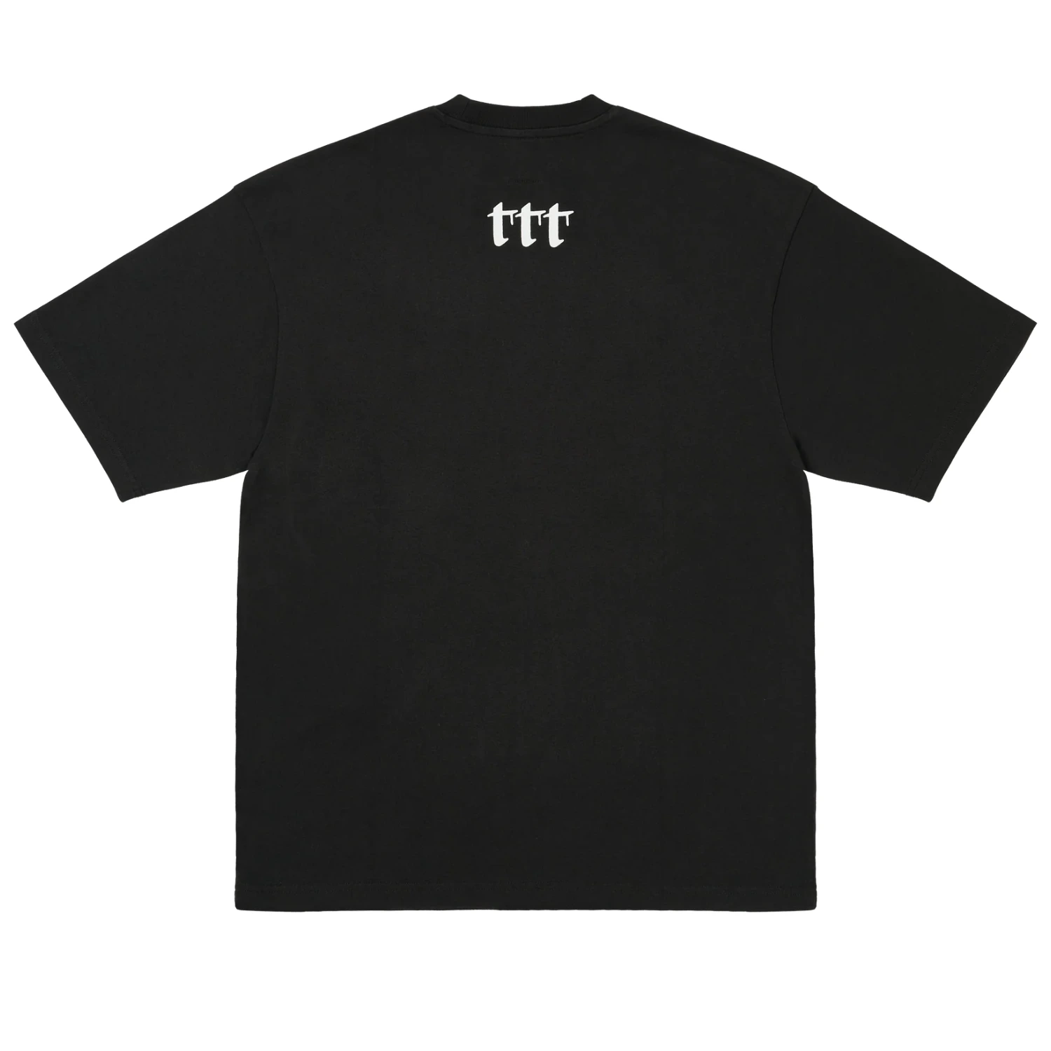 The Trilogy Tapes AETNAE Tshirt Black back view in a white background