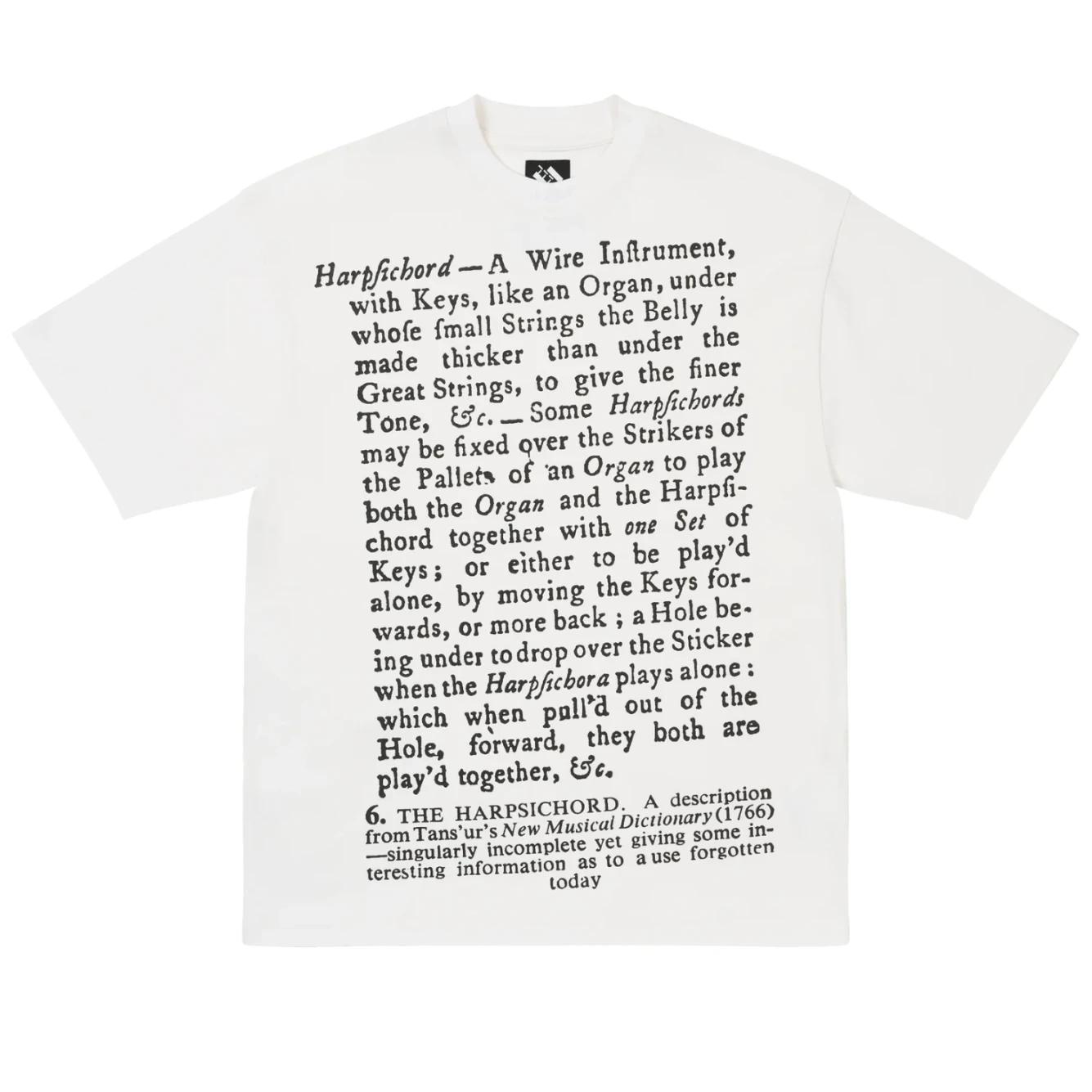 The Trilogy Tapes Hapsicord T-Shirt White front view in a white background