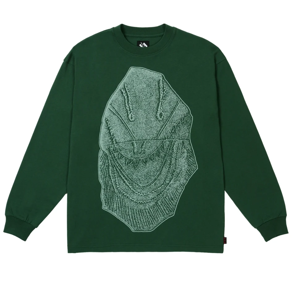 The Trilogy Tapes Visitor Longsleeve Forest front view in a white background