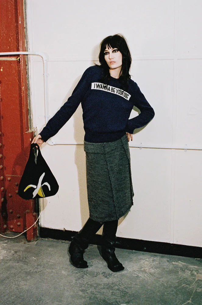 Hades Wool Banana Peel Bag on model