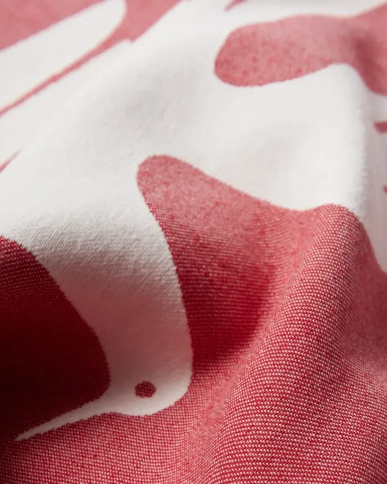 by Parra Infinite Kitchen Bird Towel Set Red detail