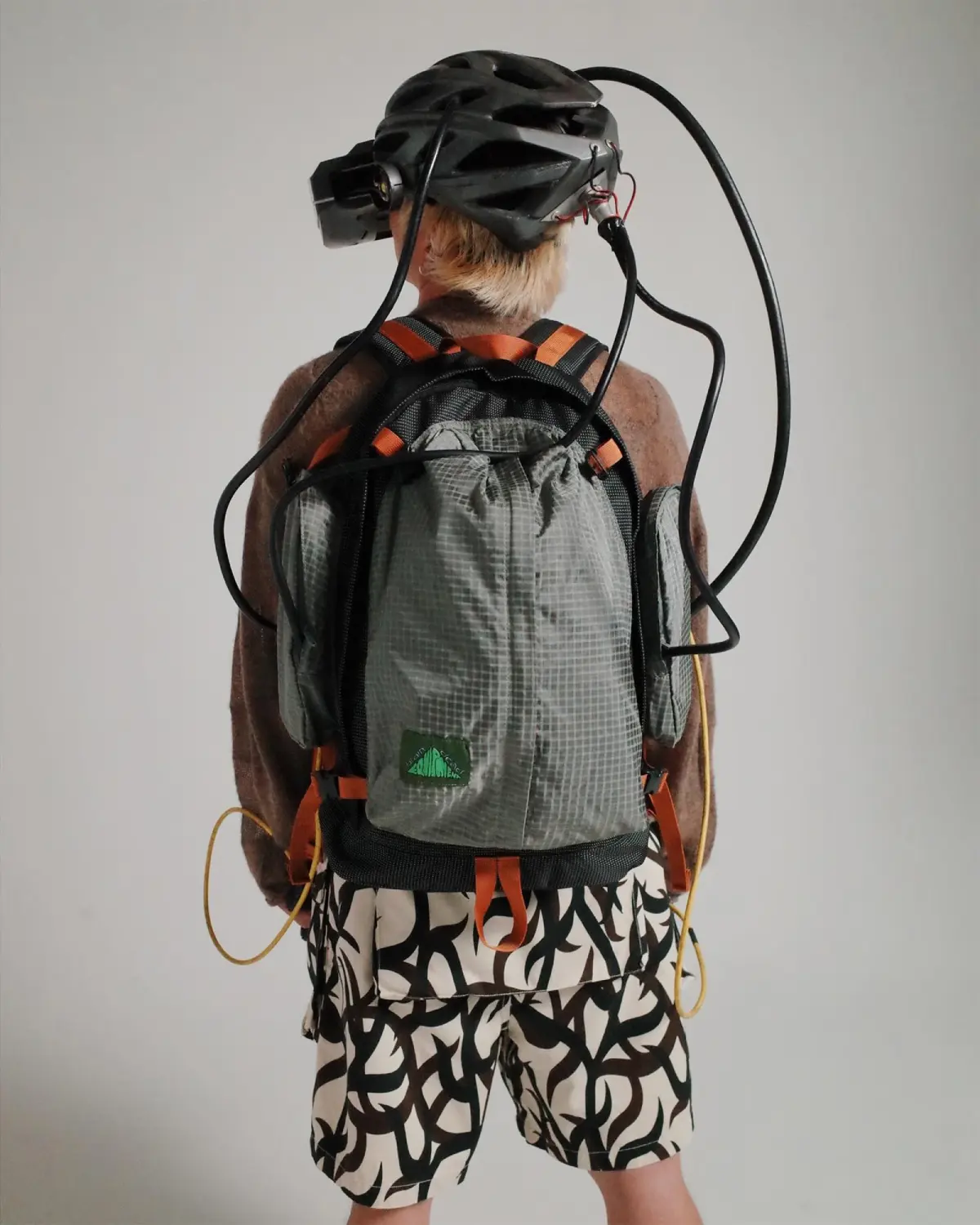 Brain Dead Alpine Backpack Black front view on model