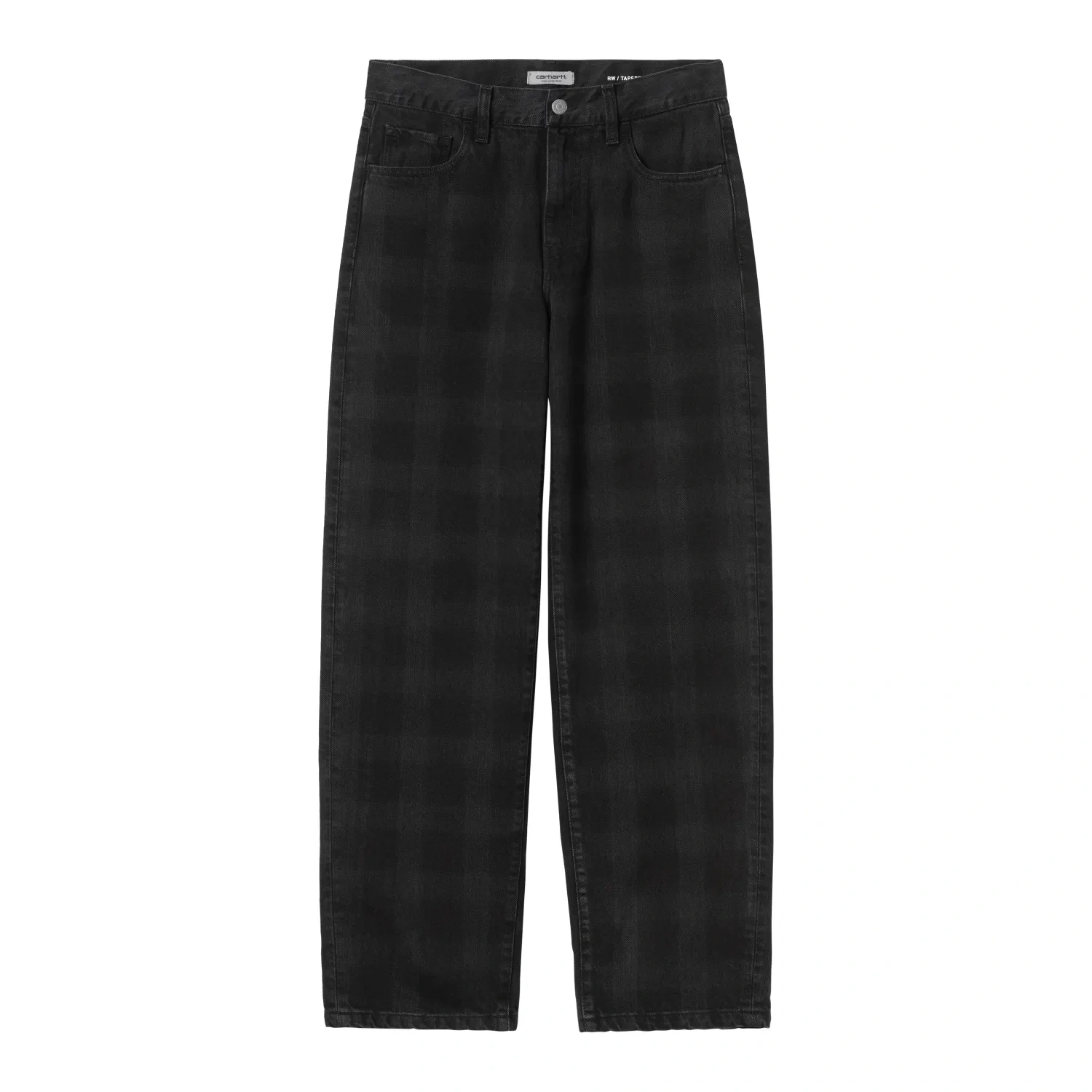 Carhartt WIP W' Everson Pant Everson Print Black front view in a white background