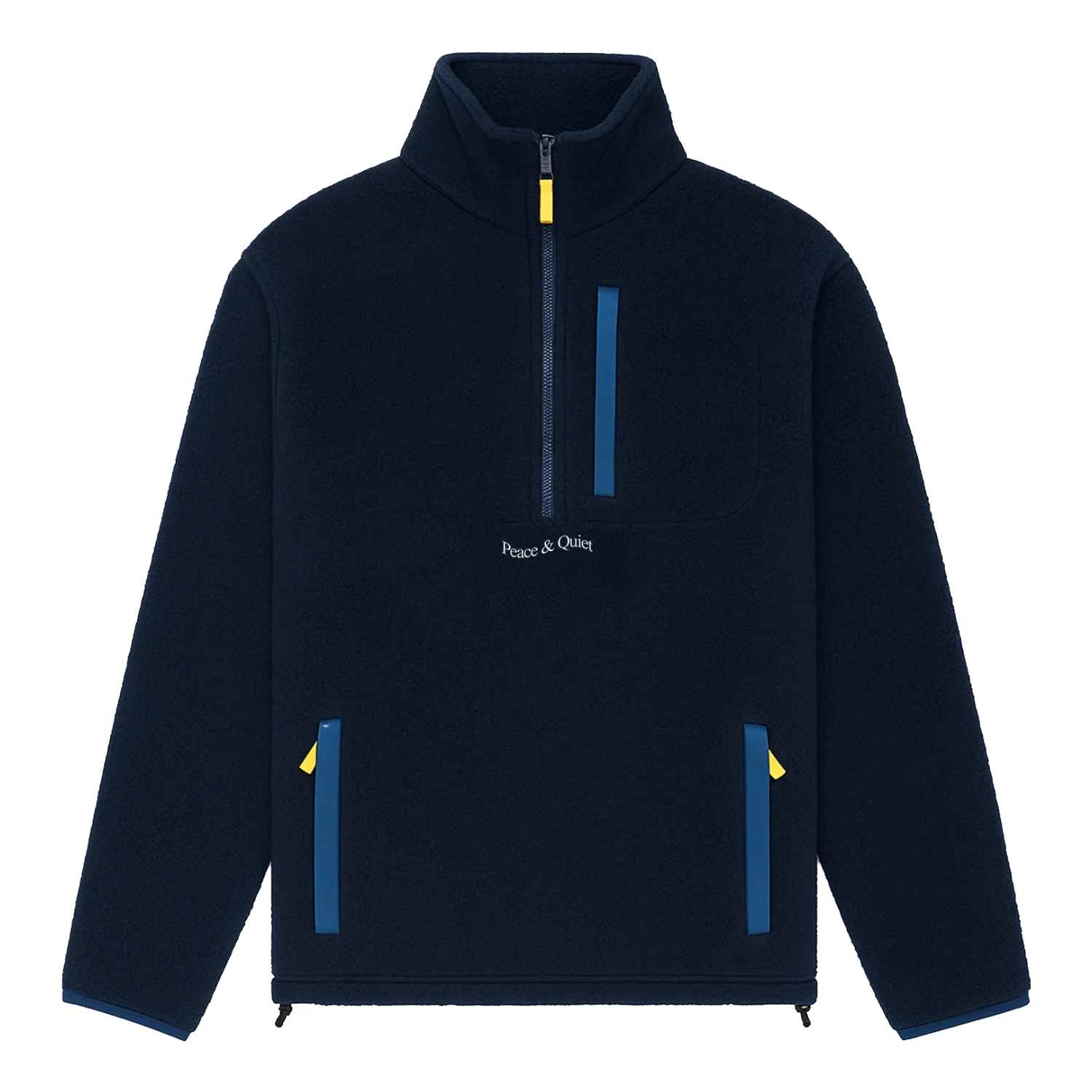 MoP&Q Summit Polar Fleece Quarter Zip Navy front view in a white background