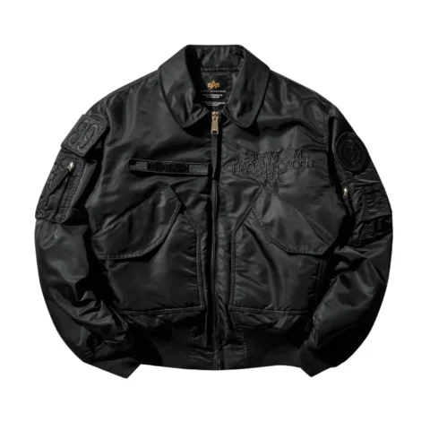 Slam Jam x Alpha Industries CWU 45 Black front view in a white background