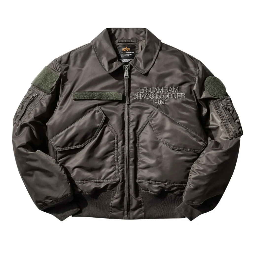 Slam Jam x Alpha Industries CWU 45 Rep Grey front view in a white background